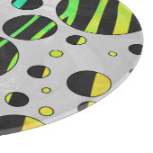 Zebra Polka Dot Black en Rainbow Print Snijplank (Hoek)