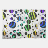 Zebra Polka Dot Black en Rainbow Print Theedoek (Horizontaal)