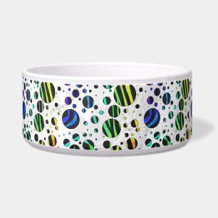 Zebra Polka Dot Black en Rainbow Print Voerbakje