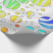 Zebra Polka Dot Rainbow en White Print Cadeaupapier (Hoek)