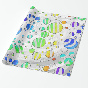 Zebra Polka Dot Rainbow en White Print Cadeaupapier