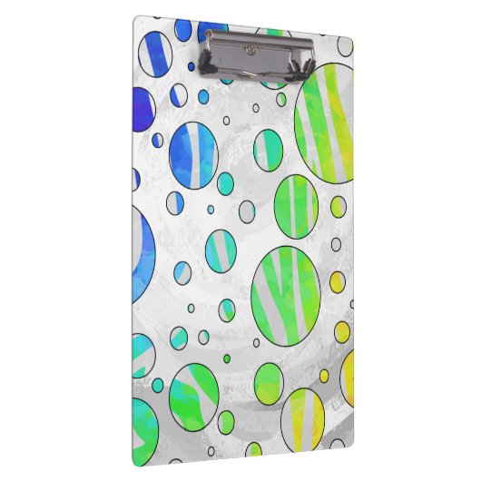 Zebra Polka Dot Rainbow en White Print Klembord (Rechts)