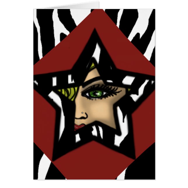 Zebra Pop Star-kaart (Voorkant)