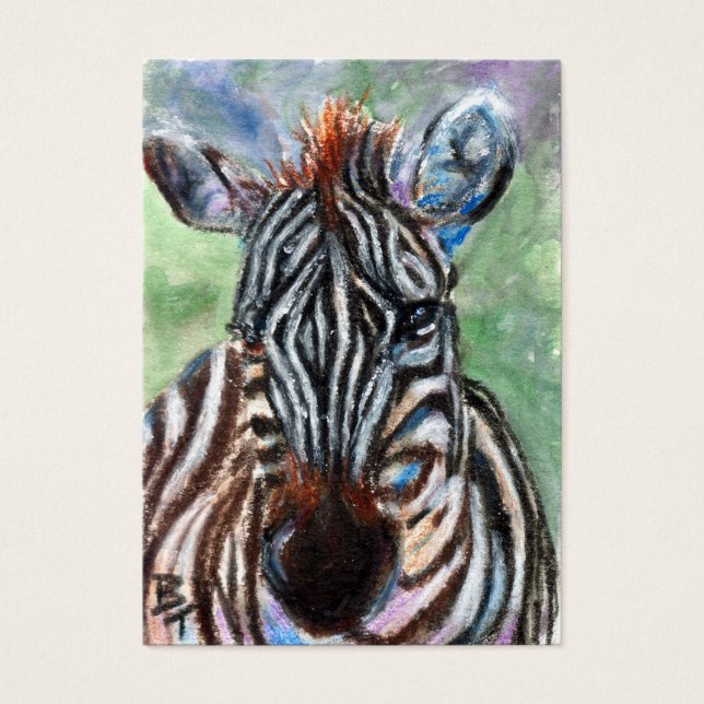 Zebra Portrait ACEO ArtCard (Devant)