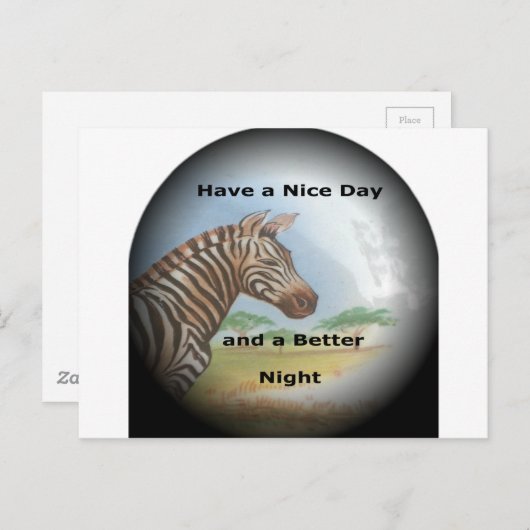 Zebra-portret, Amboseli: de geest van de savanne Briefkaart (Voorkant / Achterkant)