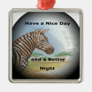 Zebra-portret, Amboseli: de geest van de savanne Metalen Ornament