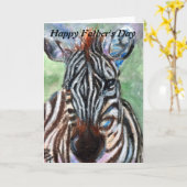 Zebra Portret Vaderdag Kaart (Gele Bloem)