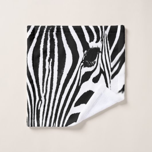 Zebra portret zwart-wit bad handdoek (Wasdoekje)