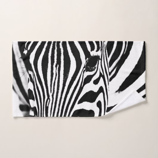 Zebra portret zwart-wit bad handdoek (Handdoek)