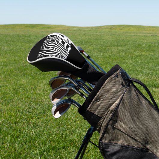Zebra portret zwart-wit golfheadcover (Insitu)