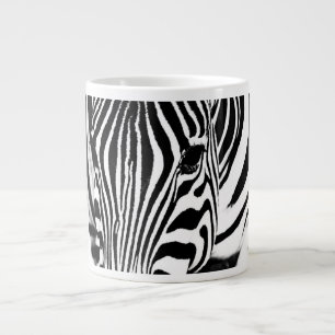 Zebra portret zwart-wit grote koffiekop