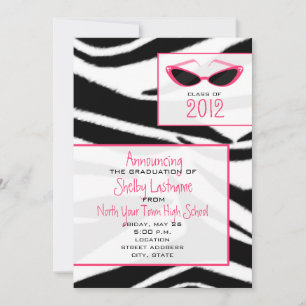 Zebra Print 2012 Graduation Announcement Kaart