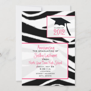 Zebra Print 2012 Graduation Announcement Kaart