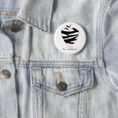 Zebra Print Apple leraar Ronde Button 5,7 Cm (In situ)