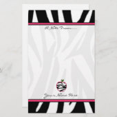 Zebra Print Apple Mode Teacher Stationery Briefpapier (Voorkant / Achterkant)