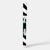 Zebra Print Aqua Lace Monogram Case-Mate iPhone Case (Achterkant / Rechts)