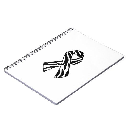 Zebra Print Awareness Ribbon Notebook Notitieboek (Linkerzijde)