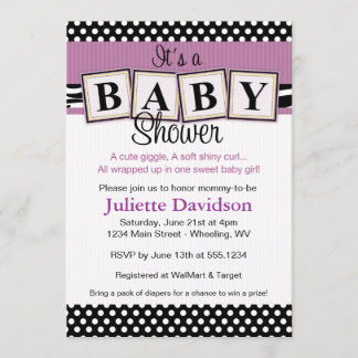 Zebra Print Baby Bloeblokken Baby shower Uitnodigi Kaart