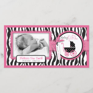 Zebra Print & Baby Carriage aankondiging