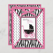 Zebra Print & Baby Carriage Advice Kaart (Voorkant / Achterkant)