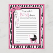Zebra Print & Baby Carriage Advice Kaart (Achterkant)