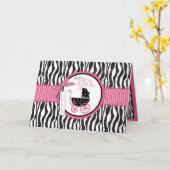 Zebra Print & Baby Carriage Kaart (Gele Bloem)