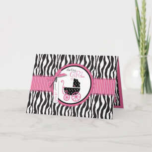 Zebra Print & Baby Carriage Kaart