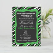 Zebra Print Baby shower Invitation - Green (Debout devant)