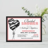 Zebra Print Balloons Roze Vrijgezellenfeest Kaart (Staand voorkant)