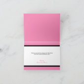 Zebra Print Bébé Bouteille rose Merci Cartes (Intérieur)