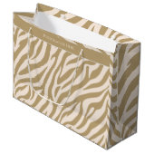 Zebra Print-Beige Groot Cadeauzakje (Voorkant Gekanteld)