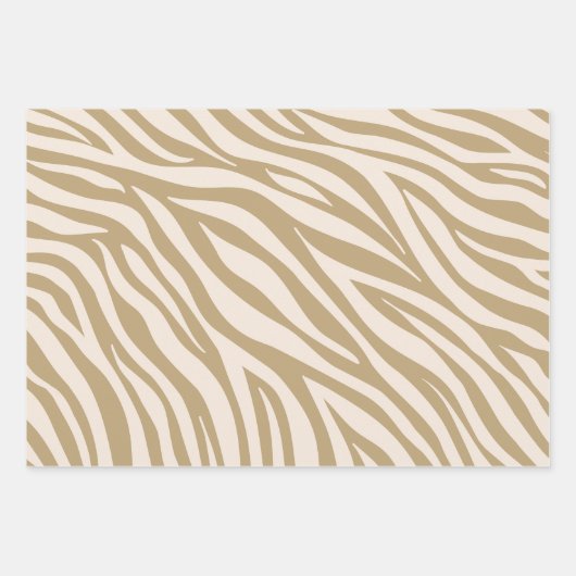 Zebra Print-Beige Inpakpapier Vel (Voorkant 3)