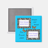 Zebra Print Best Friends Photo Magnet (Recto/Verso)