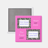 Zebra Print Best Friends Photo Magnet (Recto/Verso)