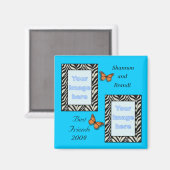 Zebra Print Best Friends Photo Magnet (Recto/Verso)