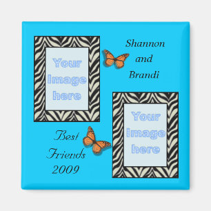 Zebra Print Best Friends Photo Magnet