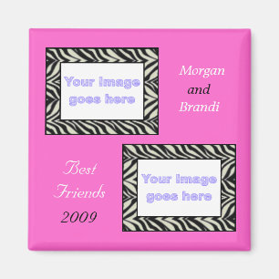 Zebra Print Best Friends Photo Magnet Magneet