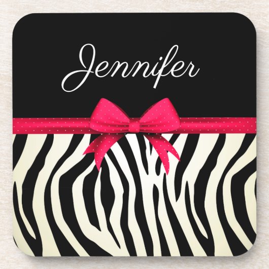 Zebra Print Bier Onderzetter (Voorkant)