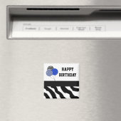 Zebra Print Birthday ballonnen Magneet (Insitu (Vaatwasser))