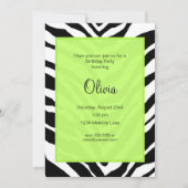 Zebra Print Birthday Party Invitation (Devant)