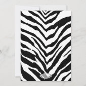Zebra Print Birthday Party Invitation Kaart (Achterkant)