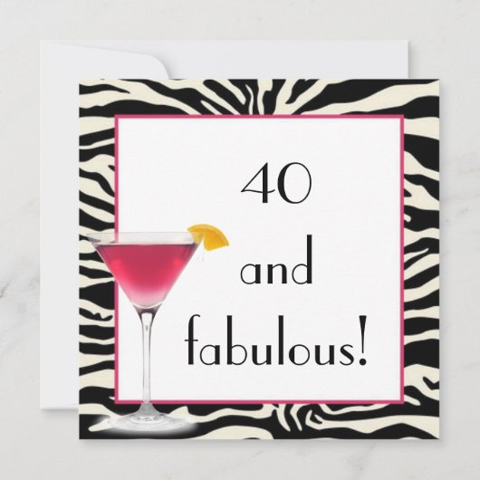 Zebra Print Birthday Uitnodiging (Achterkant)