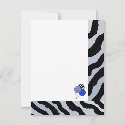 Zebra Print Birthday Uitnodiging (Achterkant)