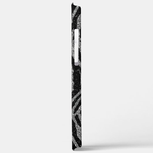 Zebra Print Black en Grey Silver Case-Mate iPhone Case (Achterkant / Links)