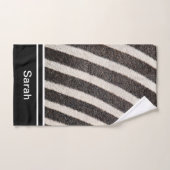 Zebra Print Black en White Pattern Monogram Bad Handdoek (Handdoek)