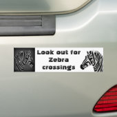 Zebra Print Black en White Stripes Bumpersticker (Op auto)