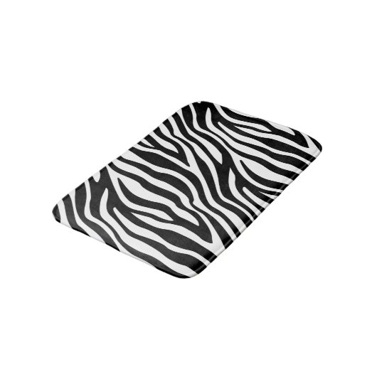 Zebra Print Black en White Stripes Pattern Badmat (Gekanteld)