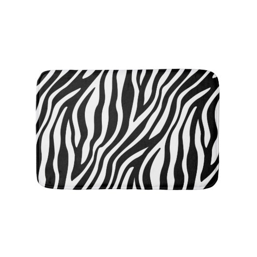 Zebra Print Black en White Stripes Pattern Badmat (Voorkant)