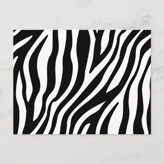 Zebra Print Black en White Stripes Pattern Briefkaart (Voorkant)