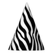 Zebra Print Black en White Stripes Pattern Feesthoedjes (Links)